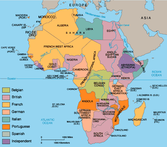 political map of africa. This map carved Africa