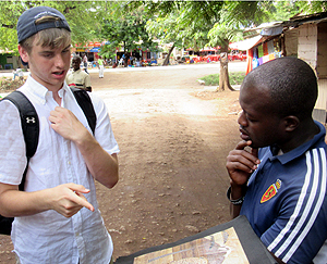Lucas Massimini bargaining at Mto-wa-Mbu.